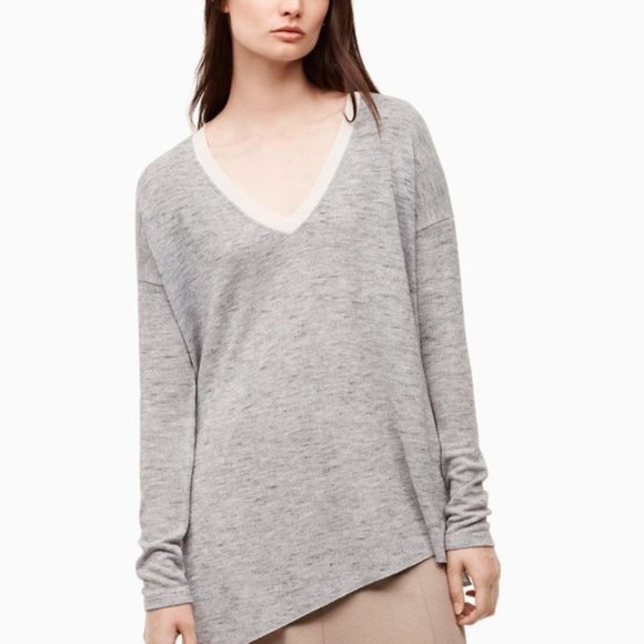 Aritzia Wilfred Sherbrooke grey v-neck sweater XS - Picture 4 of 7